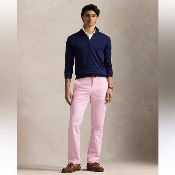 Polo Ralph Lauren Men’s Washed Stretch Straight Chino Pant Carmel Pink 34/32 - Picture 1 of 16